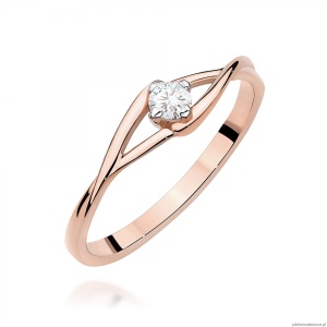 Pierścionek W0669 Diament różowe złoto