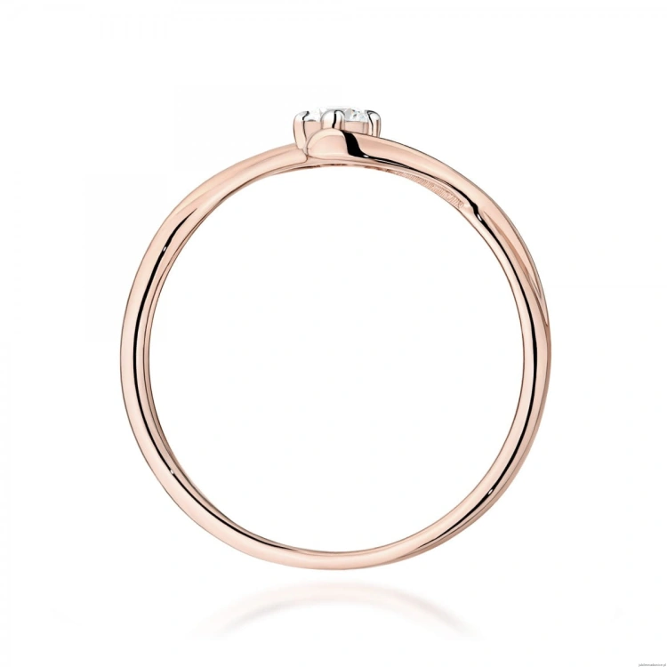Pierścionek W0669 Diament różowe złoto