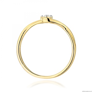 Pierścionek W0669 Diament żółte złoto
