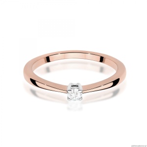 Pierścionek W0670 Diament różowe złoto
