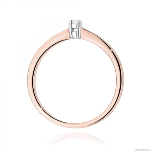 Pierścionek W0670 Diament różowe złoto
