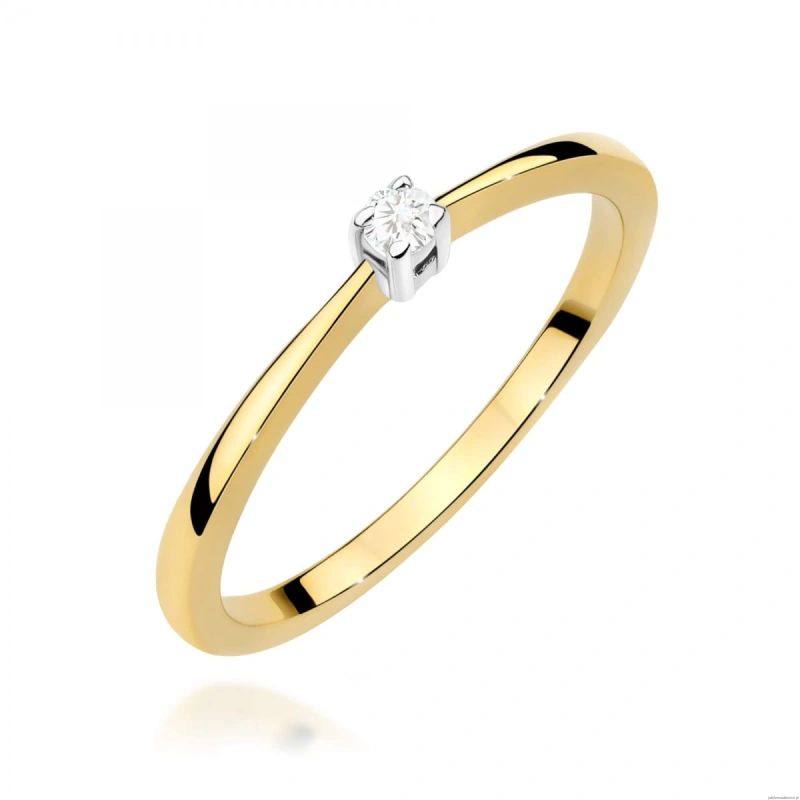 Pierścionek W0670 Diament żółte złoto