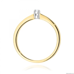 Pierścionek W0670 Diament żółte złoto