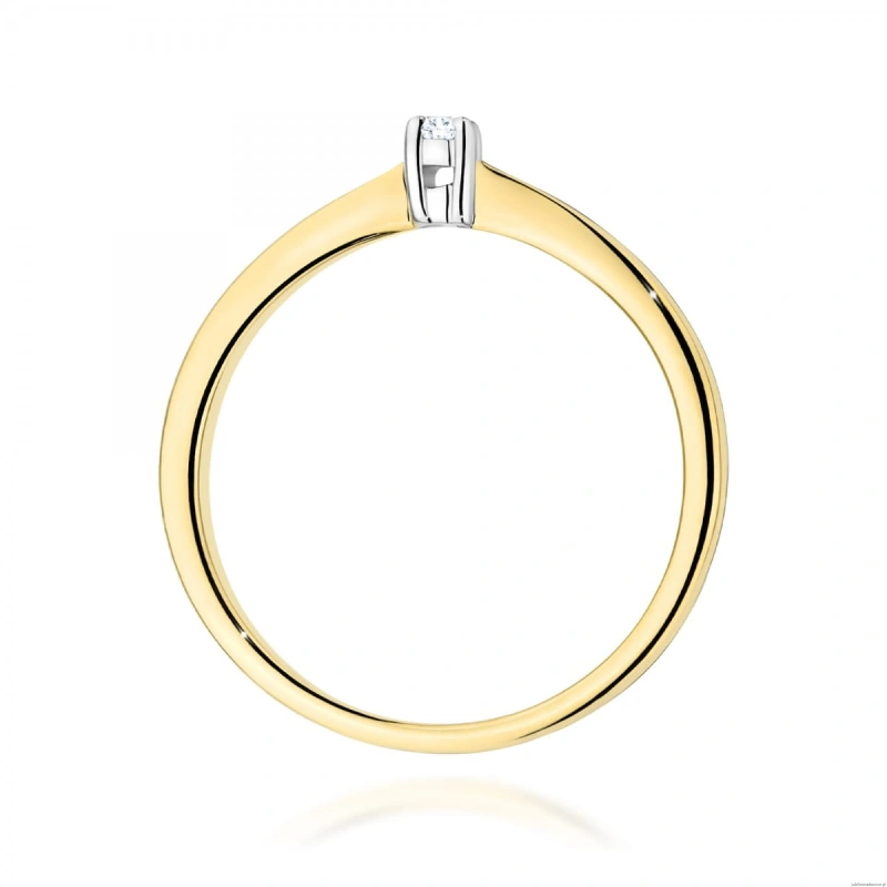 Pierścionek W0670 Diament żółte złoto