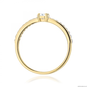 Pierścionek W0671 z diamentami żółte złoto