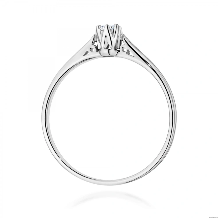 Pierścionek W0672 Diament 0,10ct białe złoto