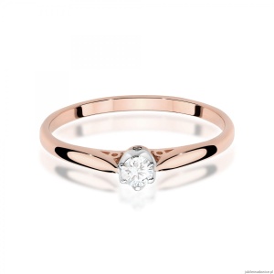 Pierścionek W0672 Diament 0,10ct różowe złoto