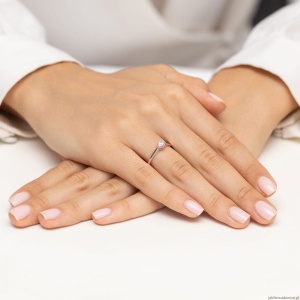 Pierścionek W0672 Diament 0,18ct różowe złoto