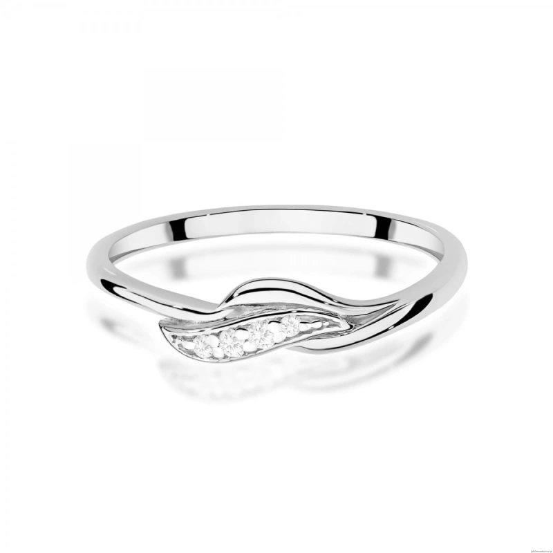 Pierścionek W0673 z diamentami białe złoto