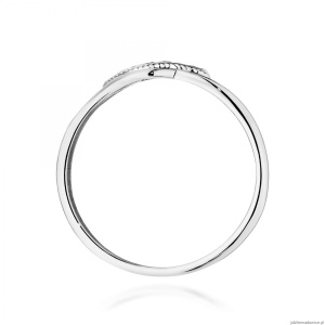 Pierścionek W0673 z diamentami białe złoto