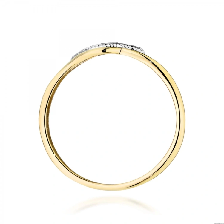 Pierścionek W0673 z diamentami żółte złoto