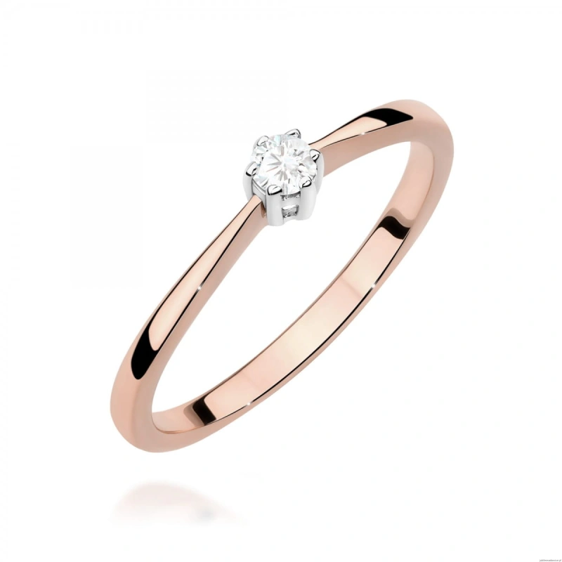 Pierścionek W0675 Diament różowe złoto