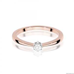 Pierścionek W0675 Diament różowe złoto