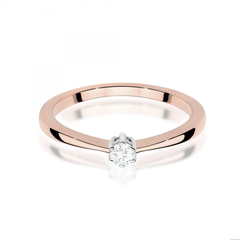 Pierścionek W0675 Diament różowe złoto