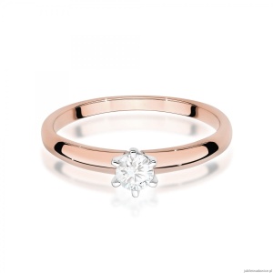 Pierścionek W0679 Diament różowe złoto