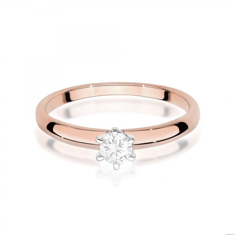 Pierścionek W0679 Diament różowe złoto