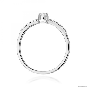 Pierścionek W0680 z diamentami białe złoto