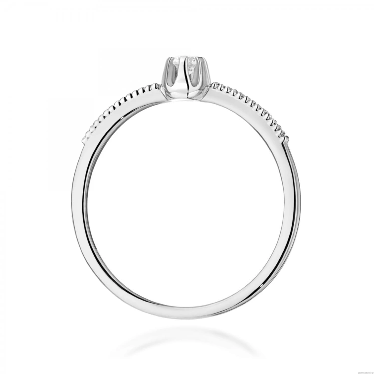 Pierścionek W0680 z diamentami białe złoto