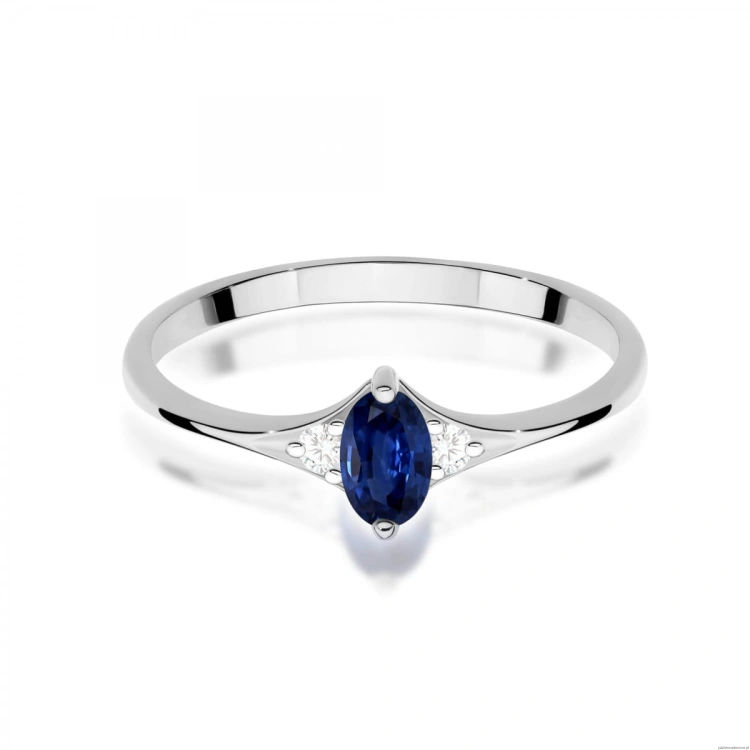 Pierścionek W0681 Szafir 0,30ct białe złoto