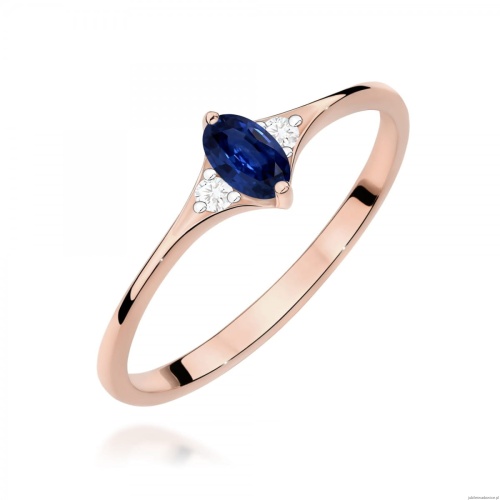 Pierścionek W0681 Szafir 0,30ct różowe złoto