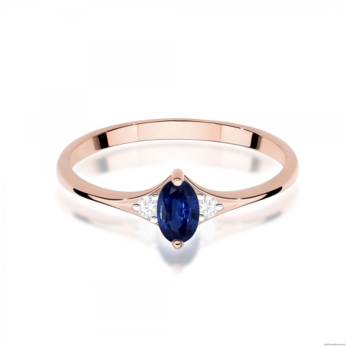 Pierścionek W0681 Szafir 0,30ct różowe złoto