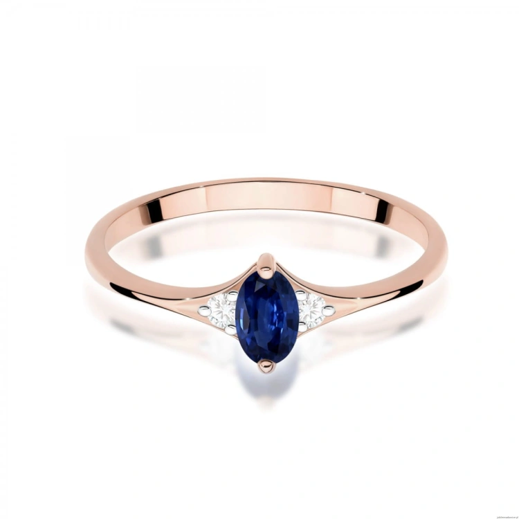 Pierścionek W0681 Szafir 0,30ct różowe złoto