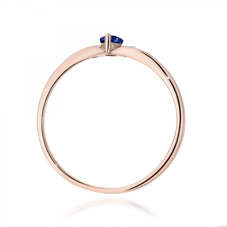 Pierścionek W0681 Szafir 0,30ct różowe złoto