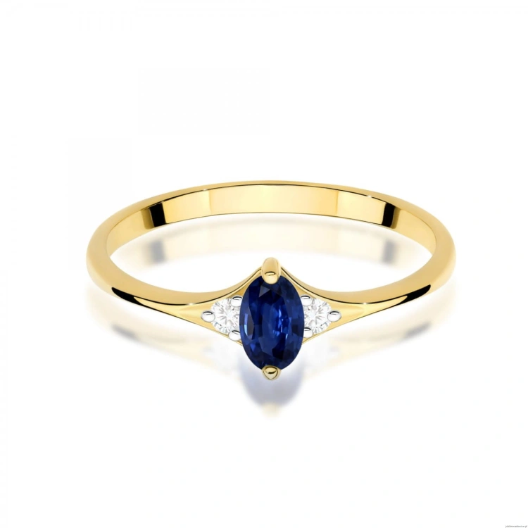 Pierścionek W0681 Szafir 0,30ct żółte złoto