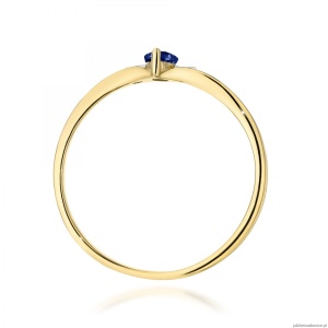 Pierścionek W0681 Szafir 0,30ct żółte złoto