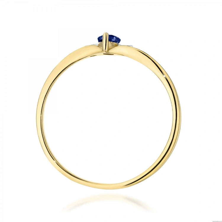 Pierścionek W0681 Szafir 0,30ct żółte złoto