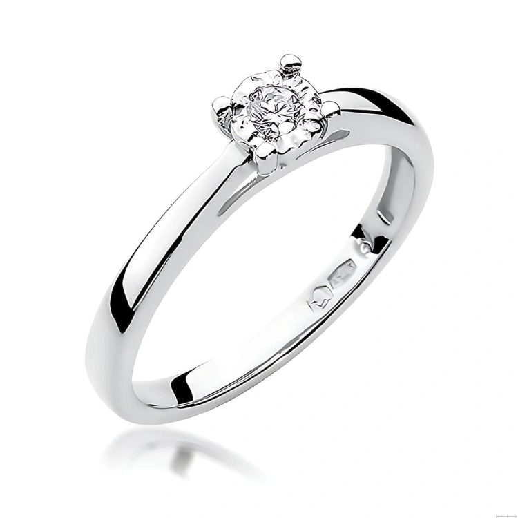 Pierścionek W0007 Diament Laboratoryjny 0,08ct białe złoto