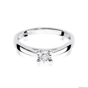 Pierścionek W0007 Diament Laboratoryjny 0,08ct białe złoto
