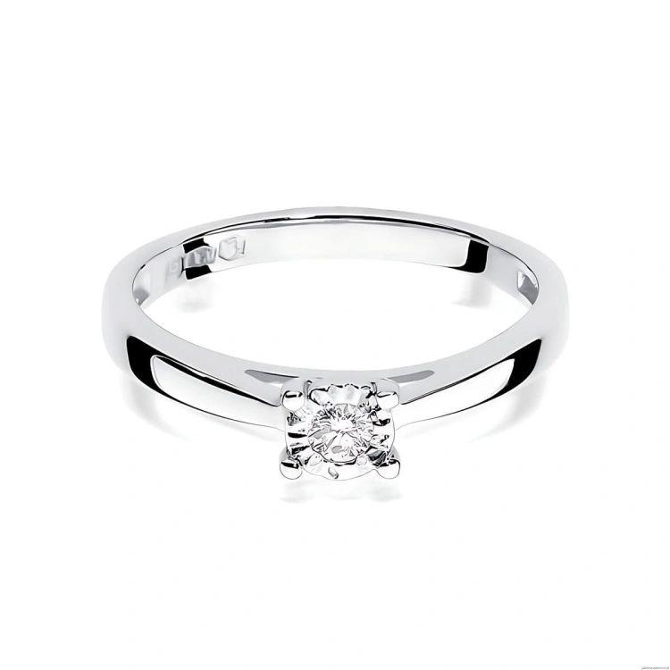 Pierścionek W0007 Diament Laboratoryjny 0,08ct białe złoto