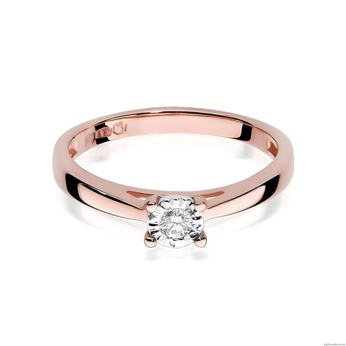 Pierścionek W0007 Diament Laboratoryjny 0,08ct różowe złoto