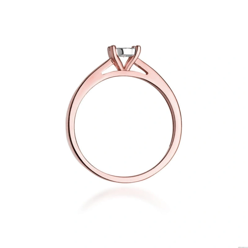 Pierścionek W0007 Diament Laboratoryjny 0,08ct różowe złoto