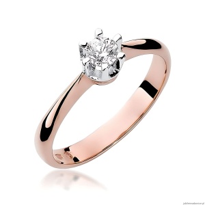 Pierścionek W0036 Diament Laboratoryjny 0,25ct różowe złoto