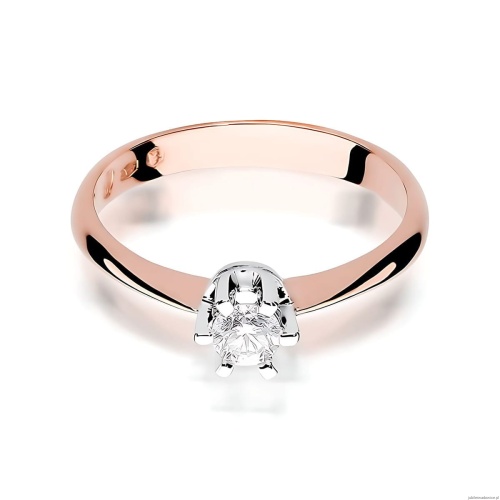 Pierścionek W0036 Diament Laboratoryjny 0,25ct różowe złoto