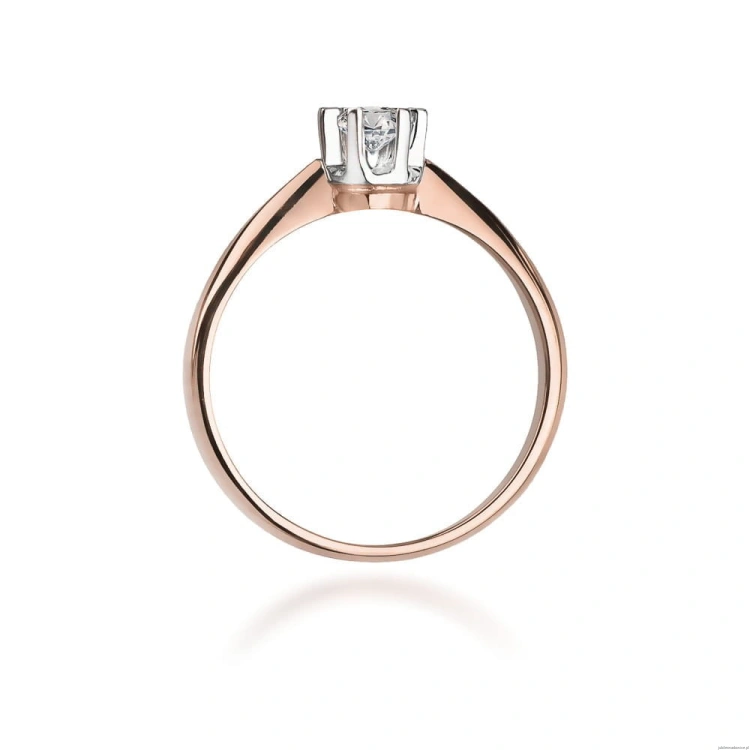 Pierścionek W0036 Diament Laboratoryjny 0,25ct różowe złoto