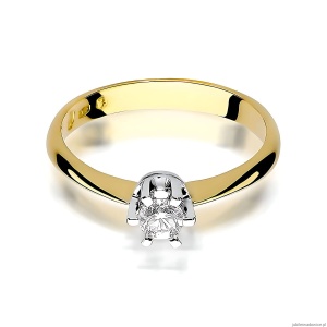 Pierścionek W0036 Diament Laboratoryjny 0,25ct żółte złoto
