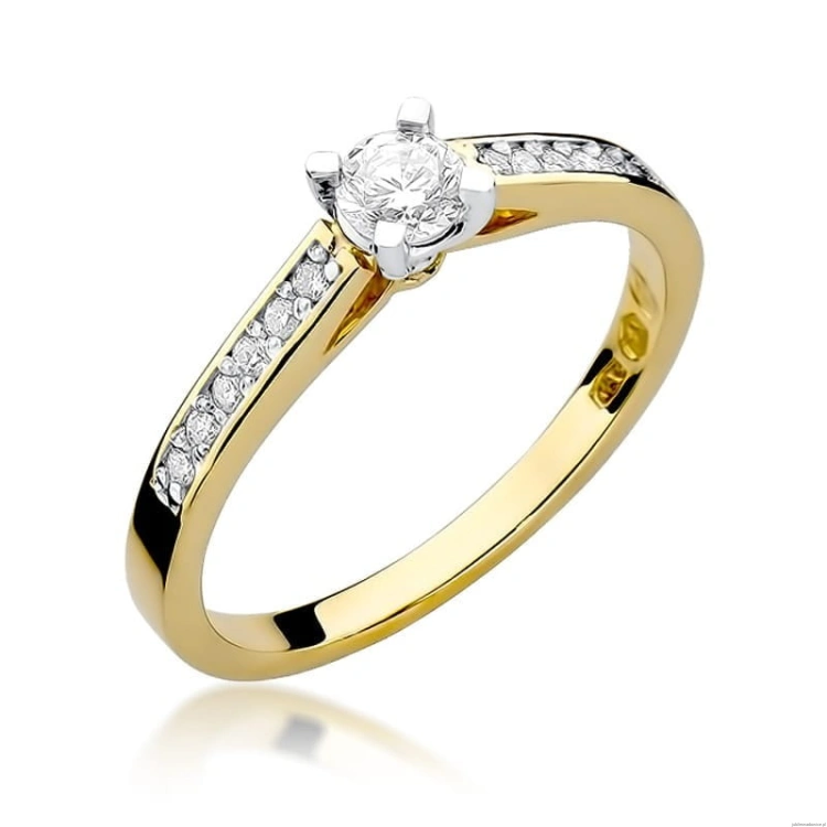 Pierścionek W0052 Diament Laboratoryjny 0,30ct żółte złoto