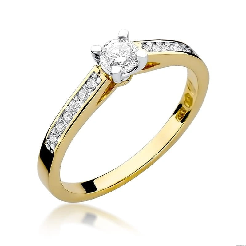 Pierścionek W0052 Diament Laboratoryjny 0,30ct żółte złoto