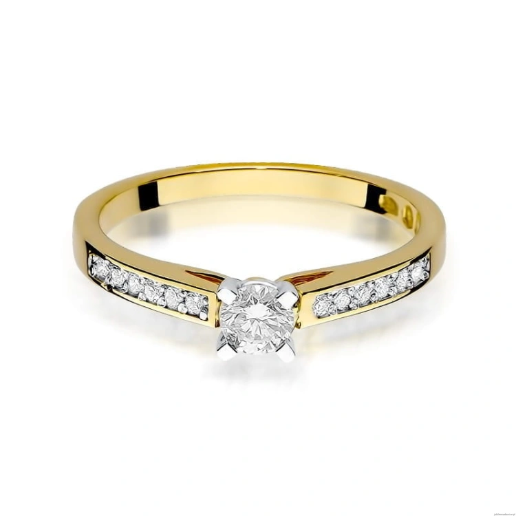 Pierścionek W0052 Diament Laboratoryjny 0,30ct żółte złoto