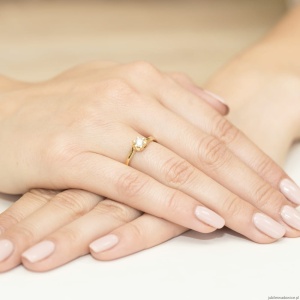 Pierścionek W163 Diament Laboratoryjny 0,30ct żółte złoto