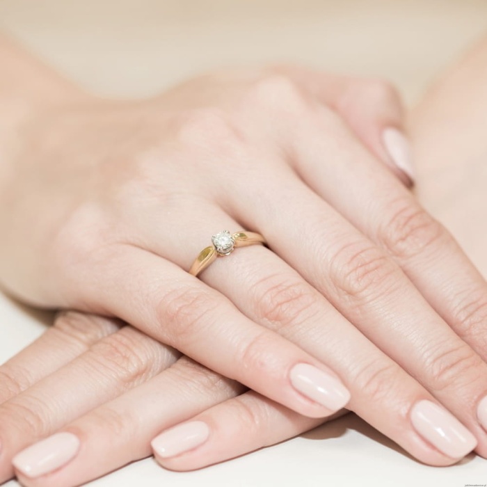 Pierścionek W197 Diament Laboratoryjny 0,25ct żółte złoto