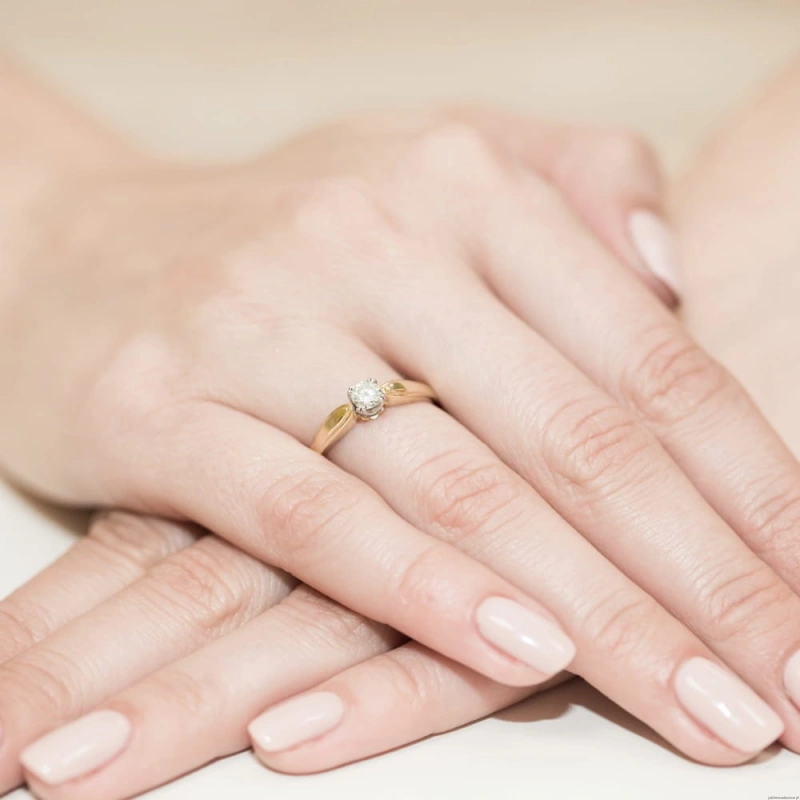 Pierścionek W197 Diament Laboratoryjny 0,25ct żółte złoto