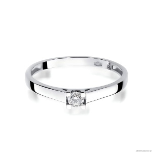 Pierścionek W0221 Diament Laboratoryjny 0,10ct białe złoto