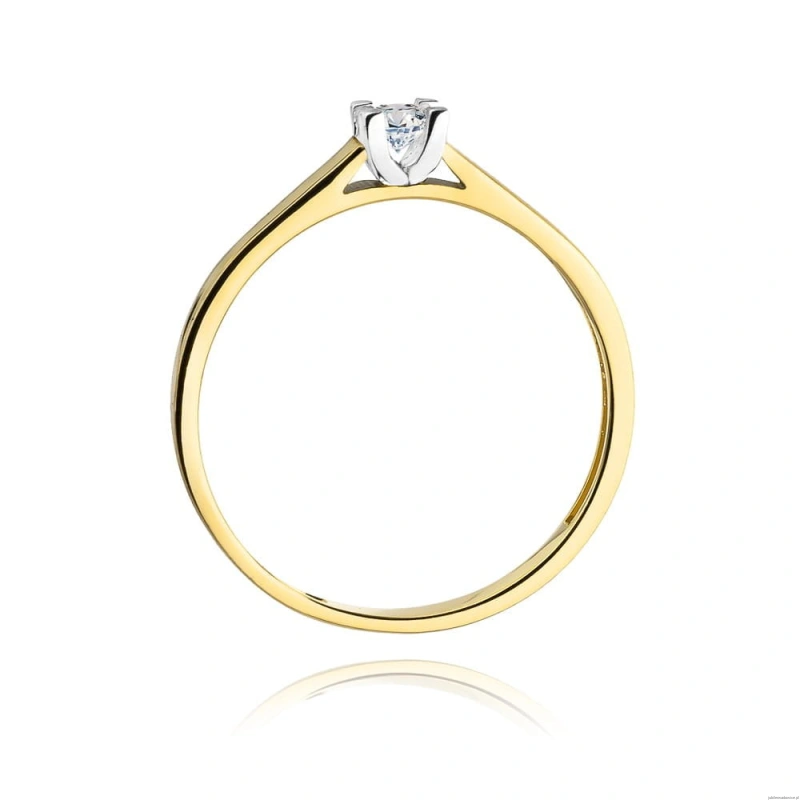 Pierścionek W0221 Diament Laboratoryjny 0,10ct żółte złoto