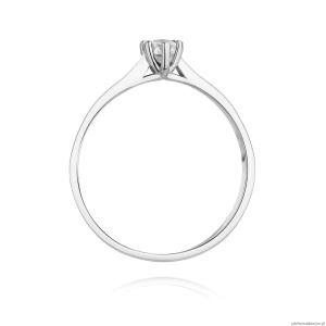 Pierścionek W0222 Diament Laboratoryjny 0,15ct białe złoto