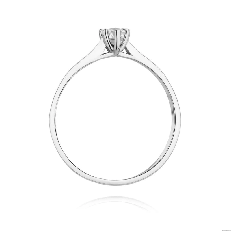 Pierścionek W0222 Diament Laboratoryjny 0,15ct białe złoto