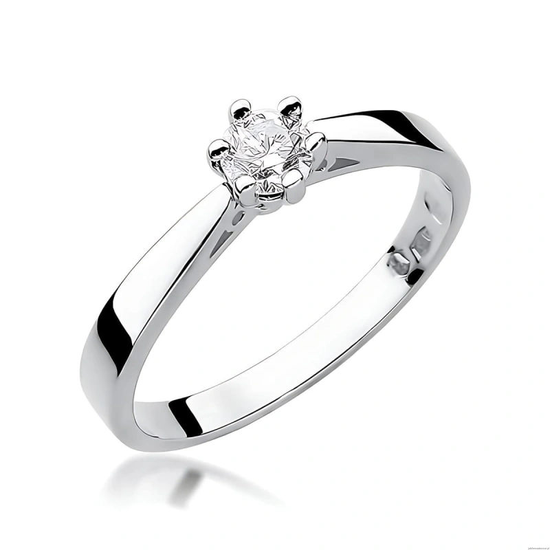 Pierścionek W229B Diament Laboratoryjny 0,25ct białe złoto